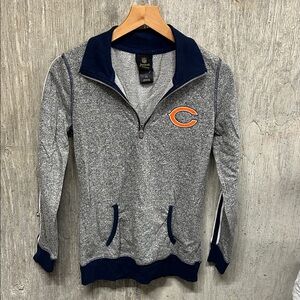 NFL Junior Collection Gray and Navy Zip-Up Sweater With Pouch Small 3/5